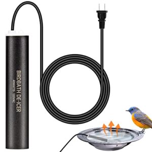 rgqsun bird bath deicer heater for outdoors in winter,48 w thermostatic control bird bath water heater with 4.6 ft long power cord,energy saving heater for patio,yard, garden,lawn