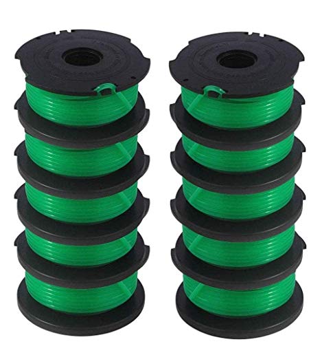 GH3000 Trimmer Replacement Spools Compatible with Black and Decker SF-080 LST540 Weed Eater, 20ft 0.080 inch GH3000R LST540B LST540 Edger Refills Parts, SF O80 Auto-Feed Single Line Cord (10 Pack)