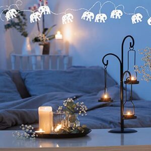 OSALADI Elephant String Lights Metal Animal Fairy Lights Battery Operated Star LED Hanging Garland Light for Wedding Birthday Bedroom Curtain Yard Garden Decoration