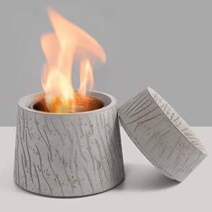 tabletop fire pit – taschyas concrete table top firepit bowl – personal small fire pits for indoor outdoor garden patio mini fire pit tabletop fireplace