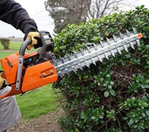 14” clip n trim hedge trimmer attachment – zinc plated, stainless steel, lightweight garden trimmer tool accessories – chainsaw supplies for hedges, weeds, shrubs, grass & bushes trimming
