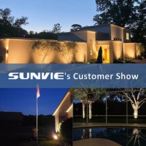 SUNVIE Outdoor LED Spotlight with Dusk to Dawn Photocell Light Sensor 20W Landscape Lights 120V AC 3000K Warm White Waterproof Landscape Spotlights for Yard Tree Flag Garden Decor 6 FT Cord(2 Pack)