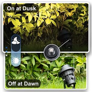 SUNVIE Outdoor LED Spotlight with Dusk to Dawn Photocell Light Sensor 20W Landscape Lights 120V AC 3000K Warm White Waterproof Landscape Spotlights for Yard Tree Flag Garden Decor 6 FT Cord(2 Pack)