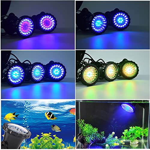 TOMYEUS Underwater Light LED Underwater Lights Waterproof Lamp RGB 36 LED Underwater Spot Light for Swimming Pool Fountains Pond Water Garden Aquarium Fountain Light