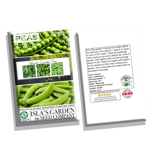 "Wando" Garden Pea Seeds for Planting, 50+ Heirloom Seeds Per Packet, (Isla's Garden Seeds), Non GMO Seeds, Botanical Name: Pisum sativum, Great Home Garden Pea Variety