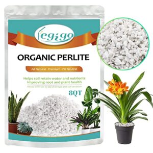 legigo 8 quarts organic horticultural perlite for plants indoor- natural horticultural soil additive conditioner mix for improves drainage, ventilation and root growth