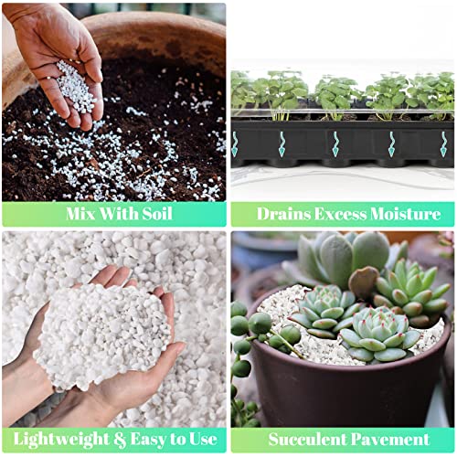 Legigo 8 Quarts Organic Horticultural Perlite for Plants Indoor- Natural Horticultural Soil Additive Conditioner Mix for Improves Drainage, Ventilation and Root Growth