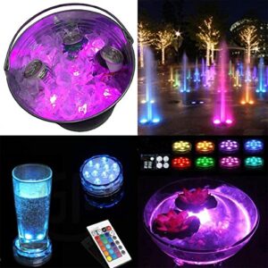 TOMYEUS Underwater Light LED Remote Control RGB Diving Light Battery-Powered Underwater Night Light Outdoor Vase Bowl Garden Christmas Party Decoration Fountain Light