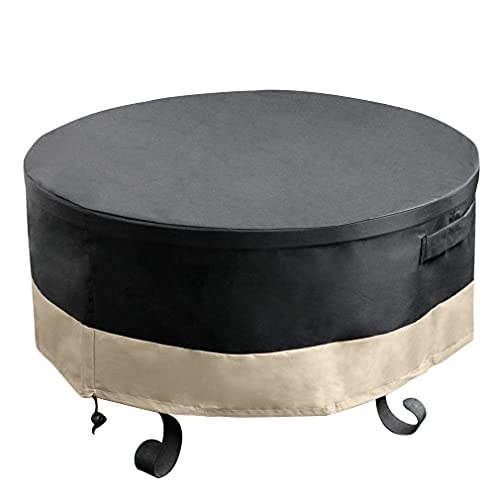 Stanbroil 30 Inch Round Fire Pit Cover, Fire Pit Table Cover, Patio Furniture Cover, Full Coverage Cover with Durable and Water Resistant Fabric