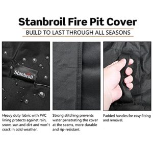 Stanbroil 30 Inch Round Fire Pit Cover, Fire Pit Table Cover, Patio Furniture Cover, Full Coverage Cover with Durable and Water Resistant Fabric