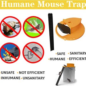 CATIIOR 1/2/3 Packs Mouse Trap Indoor Outdoor Reusable Smart Rat Outdoors Humane Traps Bucket Lid Chipmunk Mice for House (3), Yellow, (MK500JK/G)