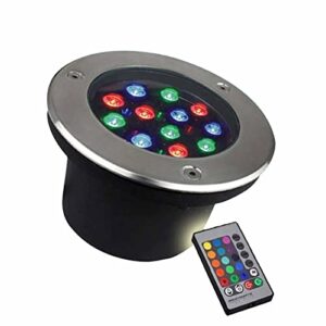 led ring fountain light – led beam spotlight, recessed spotlight underwater pool spotlight led rgb with remote control waterproof ip68 stainless steel for garden, swimming pool