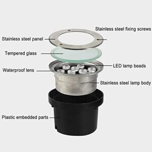 LED Ring Fountain Light - LED Beam Spotlight, Recessed Spotlight Underwater Pool Spotlight Led RGB with Remote Control Waterproof IP68 Stainless Steel for Garden, Swimming Pool