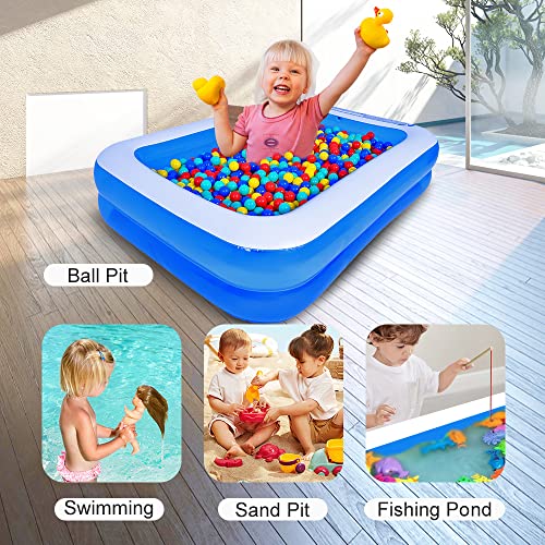 Full Size Inflatable Swimming Pool with Pump 120" x 72" x 20" AMOCANE Family Large Lounge Pool for Toddlers, Kids, Adults, Play Above Ground, Backyard, Garden, Summer for Age 3+