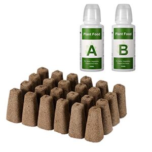 yoocaa seed pods kit for hydroponics growing system, 24pcs grow sponges with a&b solid nutrient plant foods, seed starter pods replacement root growth sponges compatible with idoo,qyo, lyko (square)