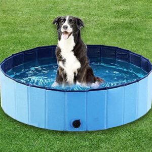 egrex dog pool, foldable dog padding pool – dog water pool pet outdoor swimming playing pond animal water bath tub for garden for large dogs and kids (size : 80 * 20cm(31.4 * 7.87″))