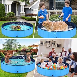 EGREX Dog Pool, Foldable Dog Padding Pool - Dog Water Pool Pet Outdoor Swimming Playing Pond Animal Water Bath Tub for Garden for Large Dogs and Kids (Size : 80 * 20cm(31.4 * 7.87"))