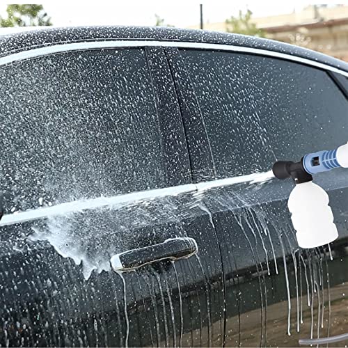 21V Cordless Car Washer Portable Pressure Washer Water Gun Sprayer Jet Cleaner with Multi-Function Nozzle, Foam Generator, 1.5Ah Battery, Fast Charger, 5m Hose, for Car Garden Window