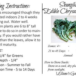 Shungiku Seeds - Edible Chrysanthemum - Green - Liliana's Garden