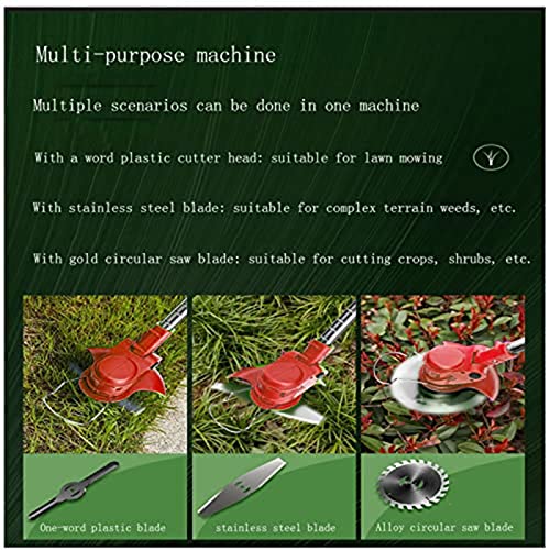 Weed Wacker,24V 2Ah Battery Powered Weed Eater with 2 Batteries and 3 Types Blades,Weed eaterLightweight and Powerful String Trimmer for Yard and Garden(RED)