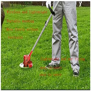 Weed Wacker,24V 2Ah Battery Powered Weed Eater with 2 Batteries and 3 Types Blades,Weed eaterLightweight and Powerful String Trimmer for Yard and Garden(RED)