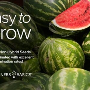 Watermelon Seeds for Planting - Crimson Sweet Heirloom Variety, Non-GMO Fruit Seed - 2 Grams of Seeds Great for Outdoor Garden by Gardeners Basics