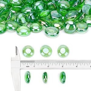 Stanbroil 10-Pound Fire Glass Beads - 1/2 inch Luster Fire Glass Drops for Fireplace Fire Pit | Gas Log Sets | Landscaping | Fish Tank, Emerald Green Luster