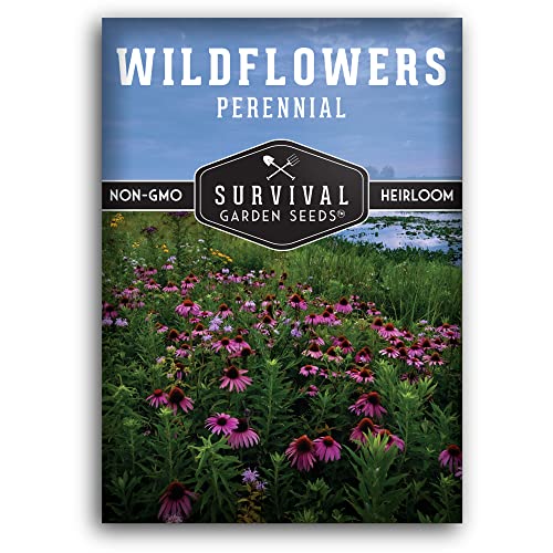 Survival Garden Seeds - Perennial Wildflower Seed for Planting - Packet with Instructions to Plant and Grow in Your Home Garden - Non-GMO Heirloom Varieties