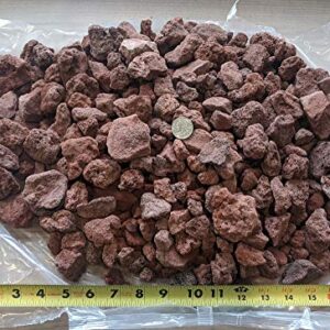 Midwest Hearth Lava Rock for Fire Pits and Gas Log Sets, Red 1/2" to 2" (10-lb Bag)