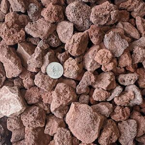 Midwest Hearth Lava Rock for Fire Pits and Gas Log Sets, Red 1/2" to 2" (10-lb Bag)