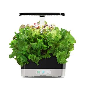 AeroGarden Bounty Elite - Indoor Garden, Platinum Stainless & Salad Greens Seed Pod Kit with Red and Green Leaf, Romaine and Butter Head Lettuce, Liquid Plant Food and Growing Guide (6-Pod)