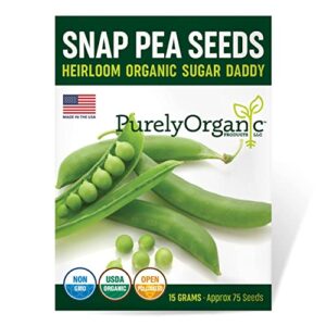 purely organic products purely organic heirloom snap pea seeds (sugar daddy) – approx 90 seeds