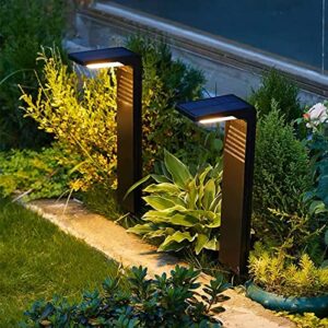 solar pathway lights,2 pack solar path lights with 2 modes bright white lights outdoor waterproof solar landscape lights solar powered for yard,driveway,sidewalk,lawn,garden