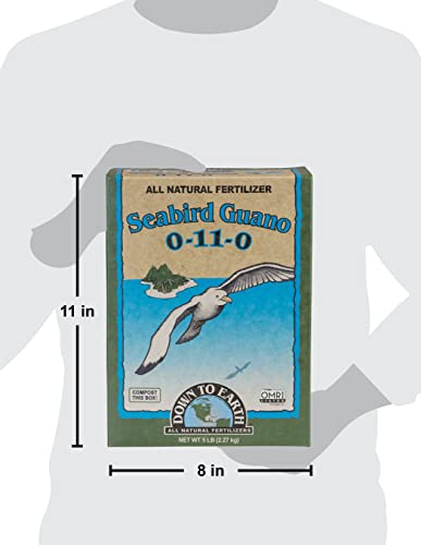 Down to Earth All Natural Seabird Guano Fertilizer Mix 0-11-0, 5 lb