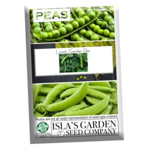 Lincoln Garden Pea Seeds for Planting, 50+ Heirloom Seeds Per Packet, (Isla's Garden Seeds), Non GMO Seeds, Botanical Name: Pisum sativum, Great Home Garden Gift