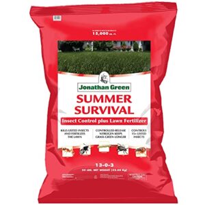 Jonathan Green (12015) Summer Survival Insect Control with Lawn Fertilizer - 13-0-3 Grass Fertilizer (15,000 Sq. Ft.)