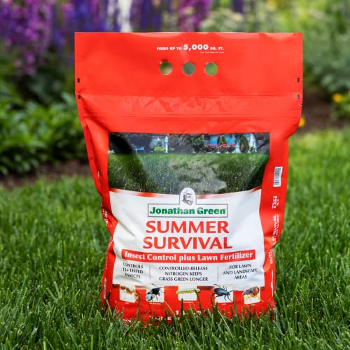 Jonathan Green (12015) Summer Survival Insect Control with Lawn Fertilizer - 13-0-3 Grass Fertilizer (15,000 Sq. Ft.)