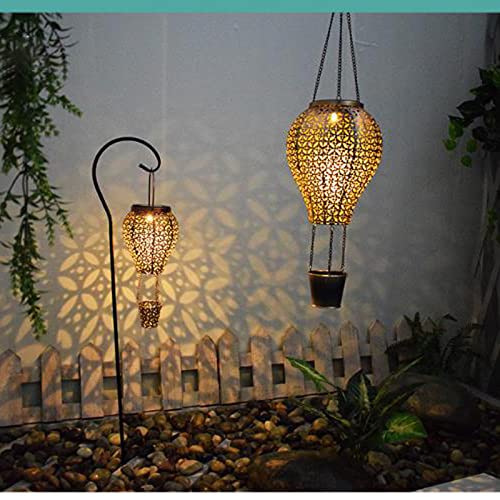 JIXAW Solar Lights Outdoor Garden Decor, Large Hanging Lantern Waterproof Watering Can Landscape Lights Outside Decorations for Yard Front Porch Patio Backyard Gardening Gift,Multicolour