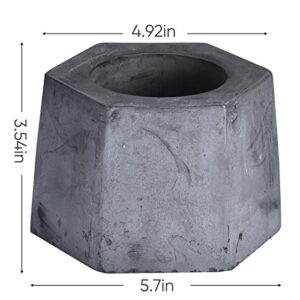 ROUNDFIRE Hexaganol Concrete Tabletop Fire Pit - Fire Bowl, Portable Fire Pit, Small Personal Fireplace for Indoor and Garden Use.