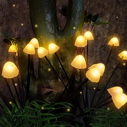 Solar Garden Lights, Solar Mushroom Decor Lights, Solar Decorative Mushroom Lights Mushroom Light, Solar Lights Outdoor Garden Decorative, Outdoor Solar Lights for Yard Patio Decorations White Warm