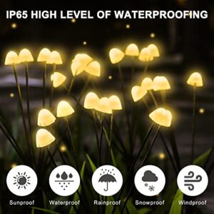 Solar Garden Lights, Solar Mushroom Decor Lights, Solar Decorative Mushroom Lights Mushroom Light, Solar Lights Outdoor Garden Decorative, Outdoor Solar Lights for Yard Patio Decorations White Warm