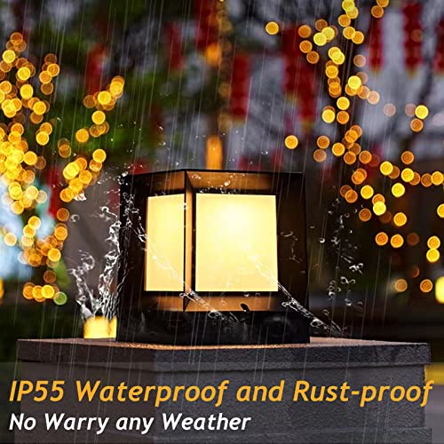 GPNFGTL Outdoor Pillar Light Square External Waterproof Column Light Modern Energy Saving Pilliar Light IP55 Rustproof Aluminum Patio Post Light Fixtures E26 Column Lamp for Porch Garden Garage