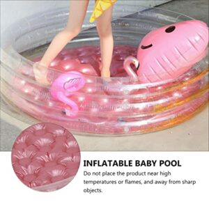 NOLITOY Girl Transparent Up Baby Swimming Sequins Backyard for Fun Portable Tube Slides Inflatable Blow Three Summer Garden Toy Glitter Kiddie Rings Center Round Pool Water Game Play