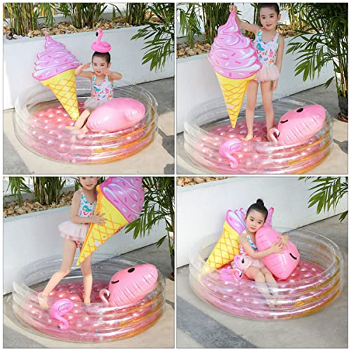 NOLITOY Girl Transparent Up Baby Swimming Sequins Backyard for Fun Portable Tube Slides Inflatable Blow Three Summer Garden Toy Glitter Kiddie Rings Center Round Pool Water Game Play