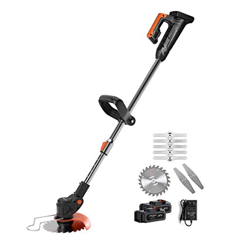 21V 9000MA Battery Grass Trimmer, 1800W Powerful Electric Strimmers with Metal Blade,Telescopic Cordless Garden Edger Cutter Garden Lawn Mower,15 cm Cutting Width