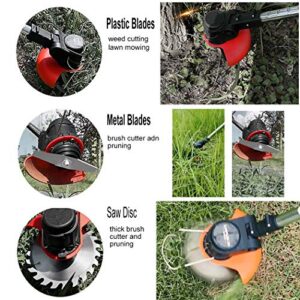 21V 9000MA Battery Grass Trimmer, 1800W Powerful Electric Strimmers with Metal Blade,Telescopic Cordless Garden Edger Cutter Garden Lawn Mower,15 cm Cutting Width