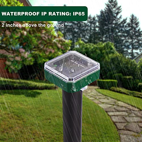 kaforto 6 Pack Solar Mole Repellent, Ultrasonic Animal Repeller, Outdoor Waterproof Rodent Groundhog Vole Chaser for Yard & Farm & Garden & Lawn
