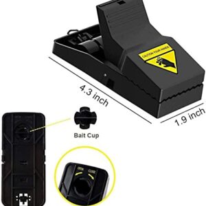 Mouse Trap,Reusable Mice Trap for House Hands-Free Quick Kill Small Rat Traps Indoor Outdoor Effective Sanitary Safe Mousetrap Catcher for Family and Pet