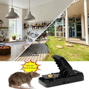 Mouse Trap,Reusable Mice Trap for House Hands-Free Quick Kill Small Rat Traps Indoor Outdoor Effective Sanitary Safe Mousetrap Catcher for Family and Pet