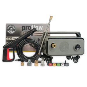 chemical guys eqp408 proflow performance electric pressure washer pm2000, 14.5-amp motor 2030 max psi, 1.77 gpm, includes 5 full range qc tips, cleans cars, patios, driveways, homes and more , gray